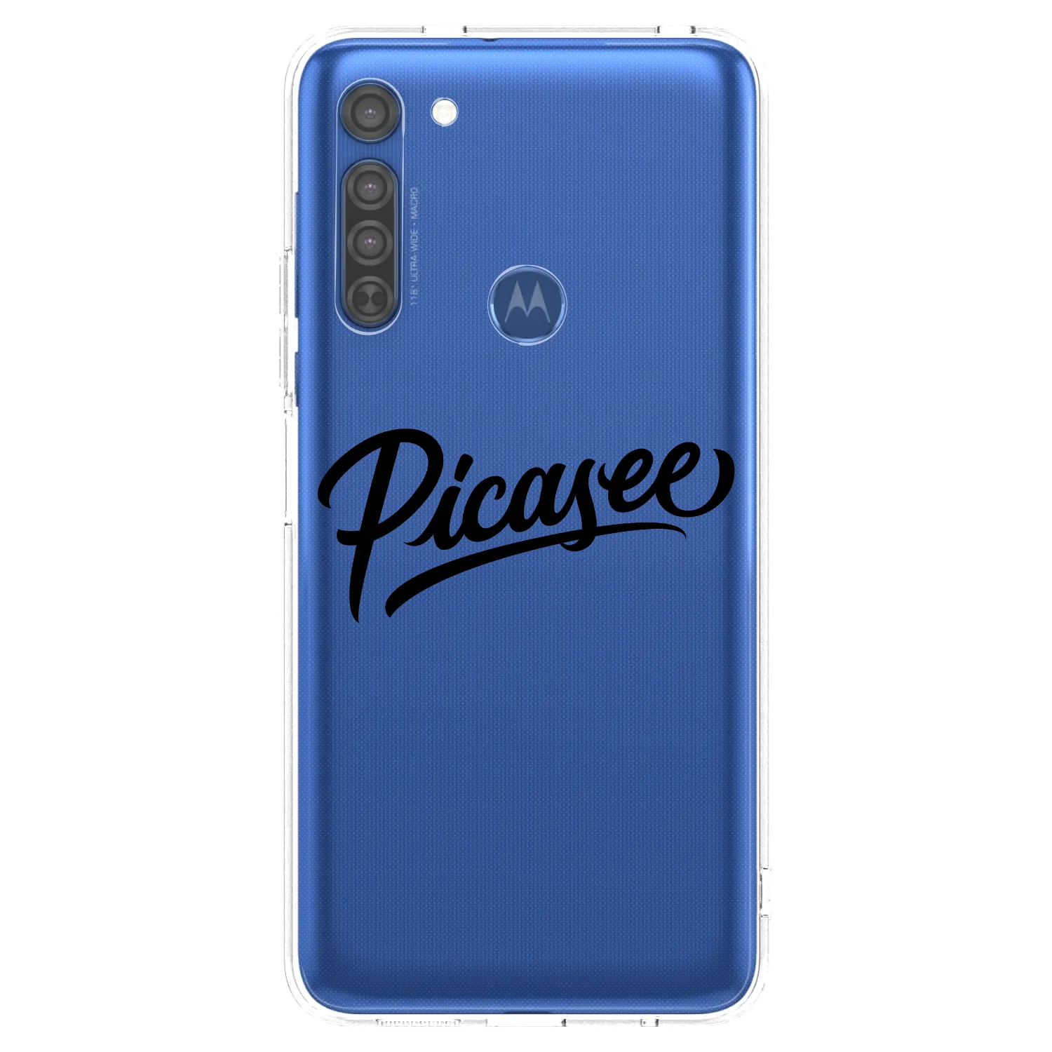 Picasee Motorola Moto G8 Hülle - Transparentes Silikon - Picasee - old logo - black