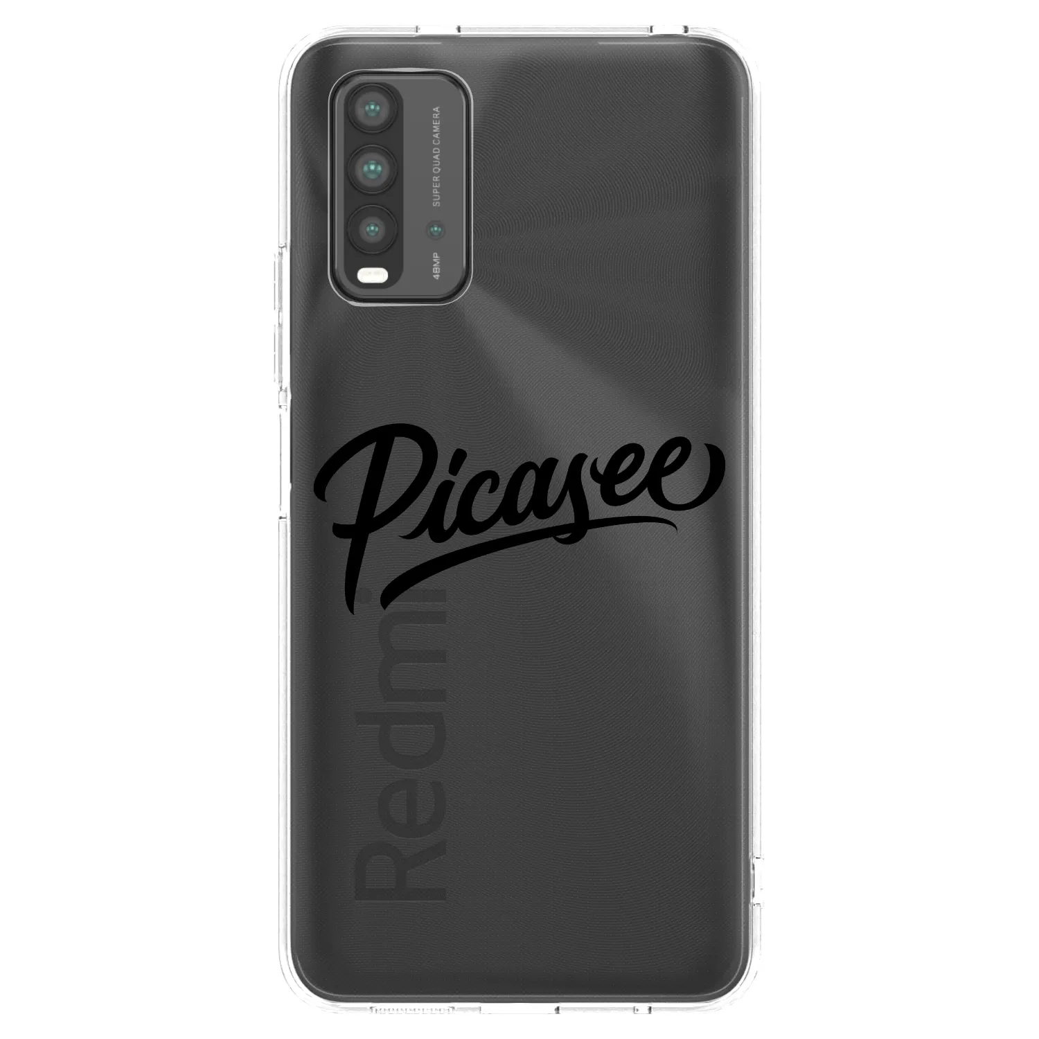 Picasee Xiaomi Redmi 9T Hülle - Transparentes Silikon - Picasee - old logo - black