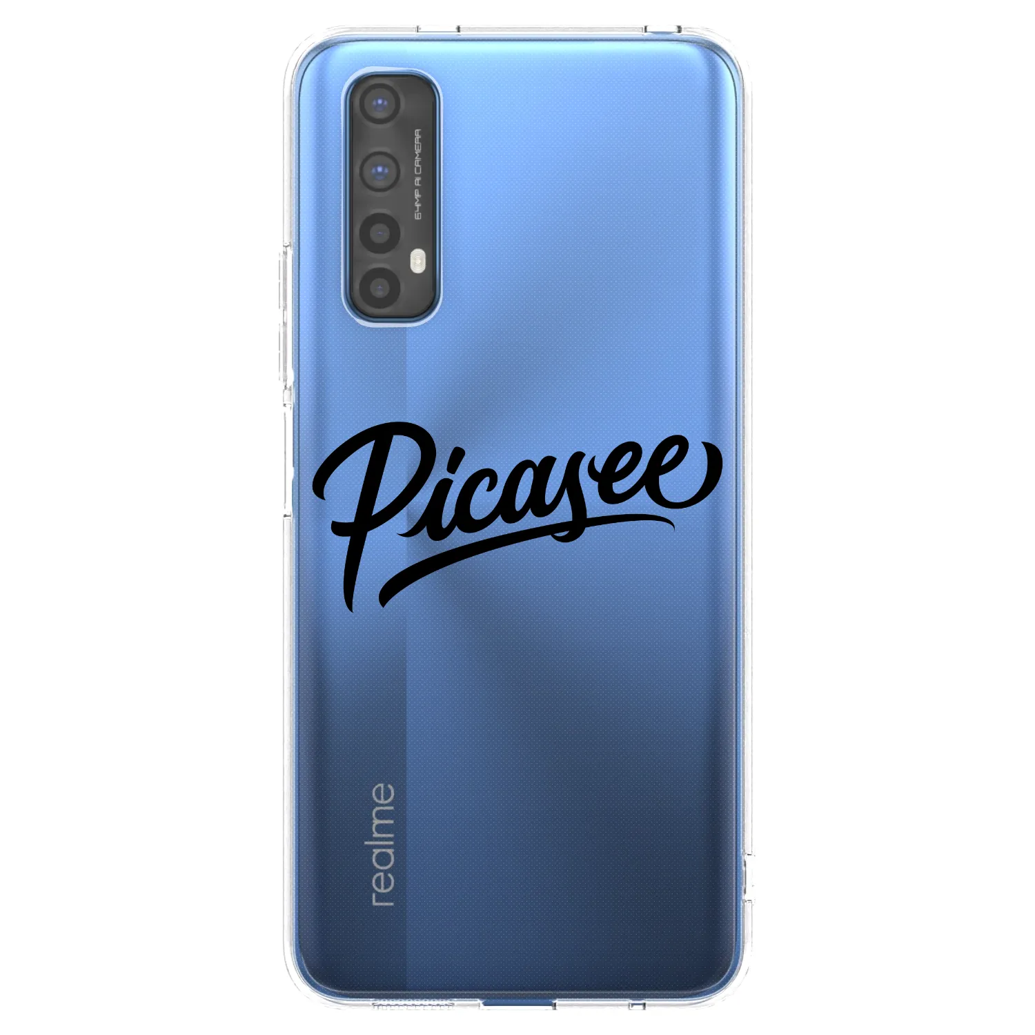 Picasee Realme 7 Hülle - Transparentes Silikon - Picasee - old logo - black
