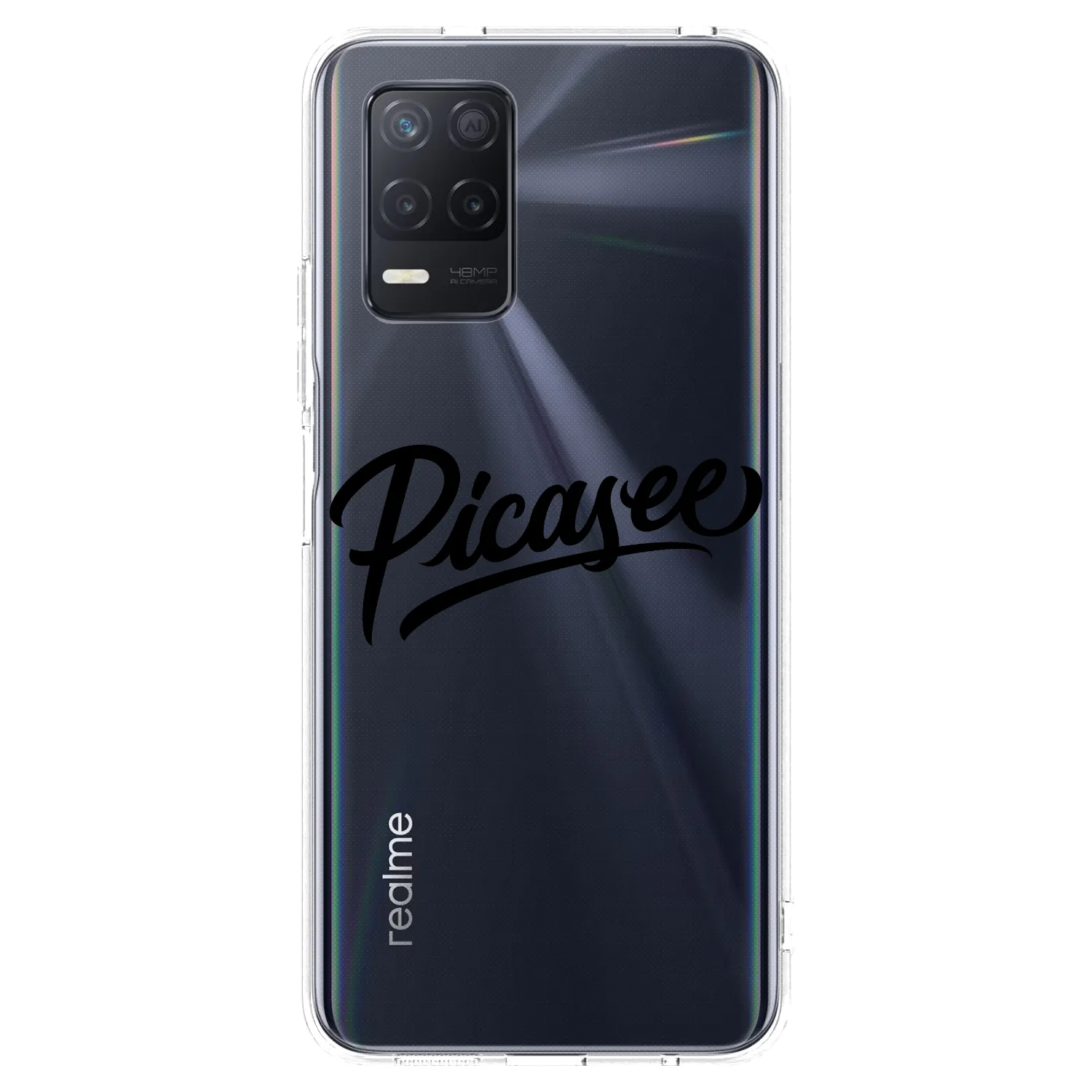 Picasee Realme 8 5G Hülle - Transparentes Silikon - Picasee - old logo - black