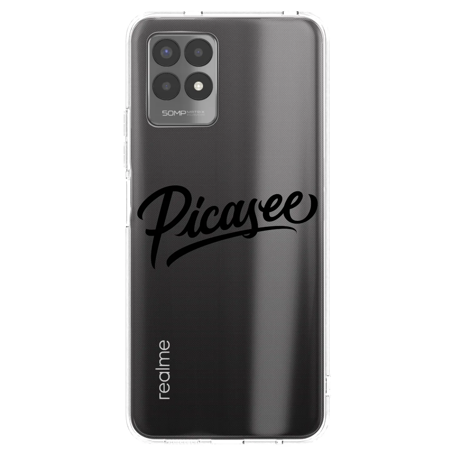 Picasee Realme 8i Hülle - Transparentes Silikon - Picasee - old logo - black