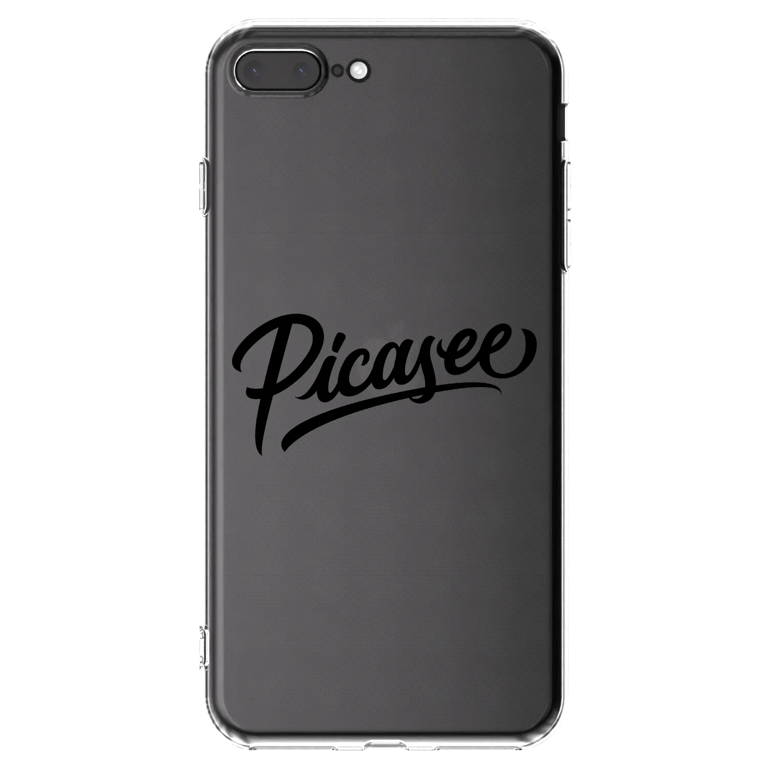 Picasee Apple iPhone 7 Plus Hülle - Transparentes Silikon - Picasee - old logo - black