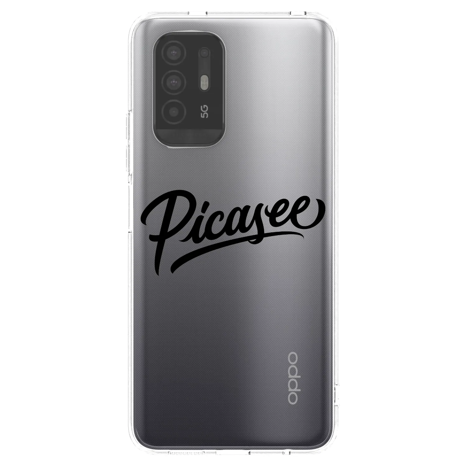 Picasee OPPO A94 5G Hülle - Transparentes Silikon - Picasee - old logo - black