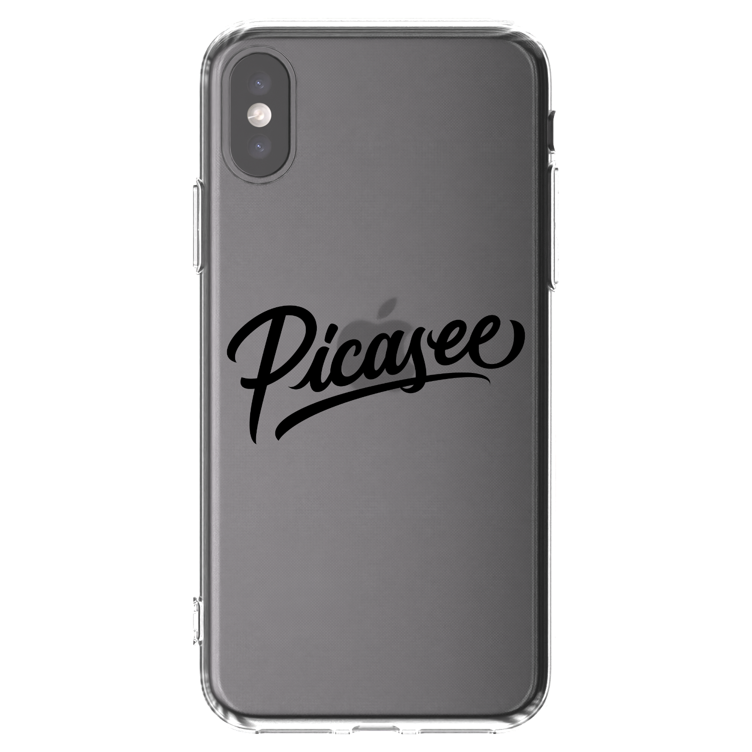 Picasee Apple iPhone X/XS Hülle - Transparentes Silikon - Picasee - old logo - black