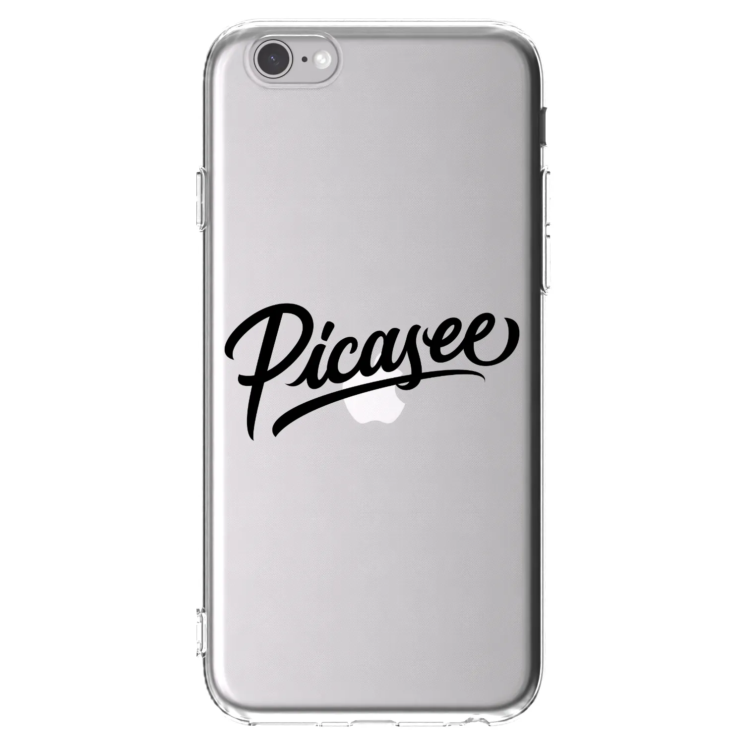 Picasee Apple iPhone 6/6S Hülle - Transparentes Silikon - Picasee - old logo - black