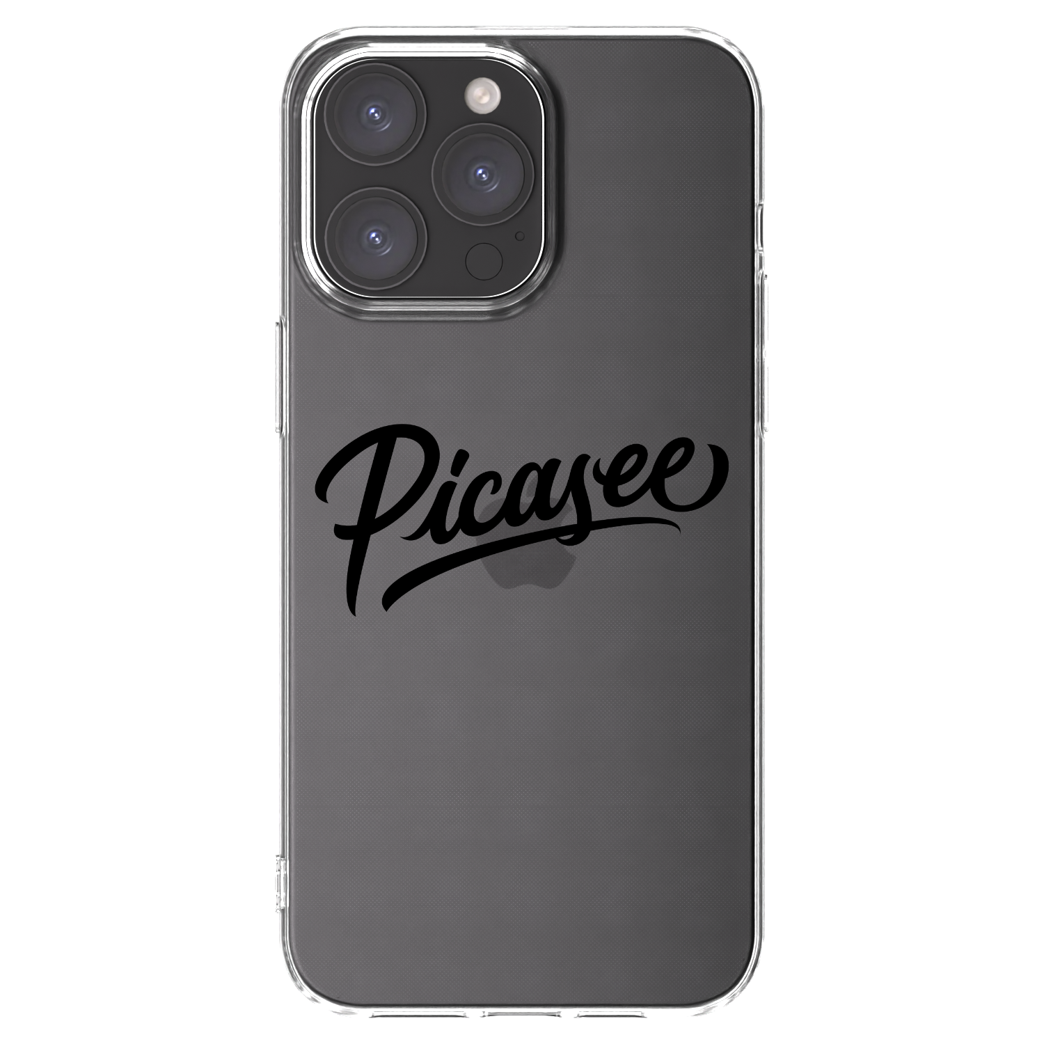 Picasee Apple iPhone 15 Pro Max Hülle - Transparentes Silikon - Picasee - old logo - black