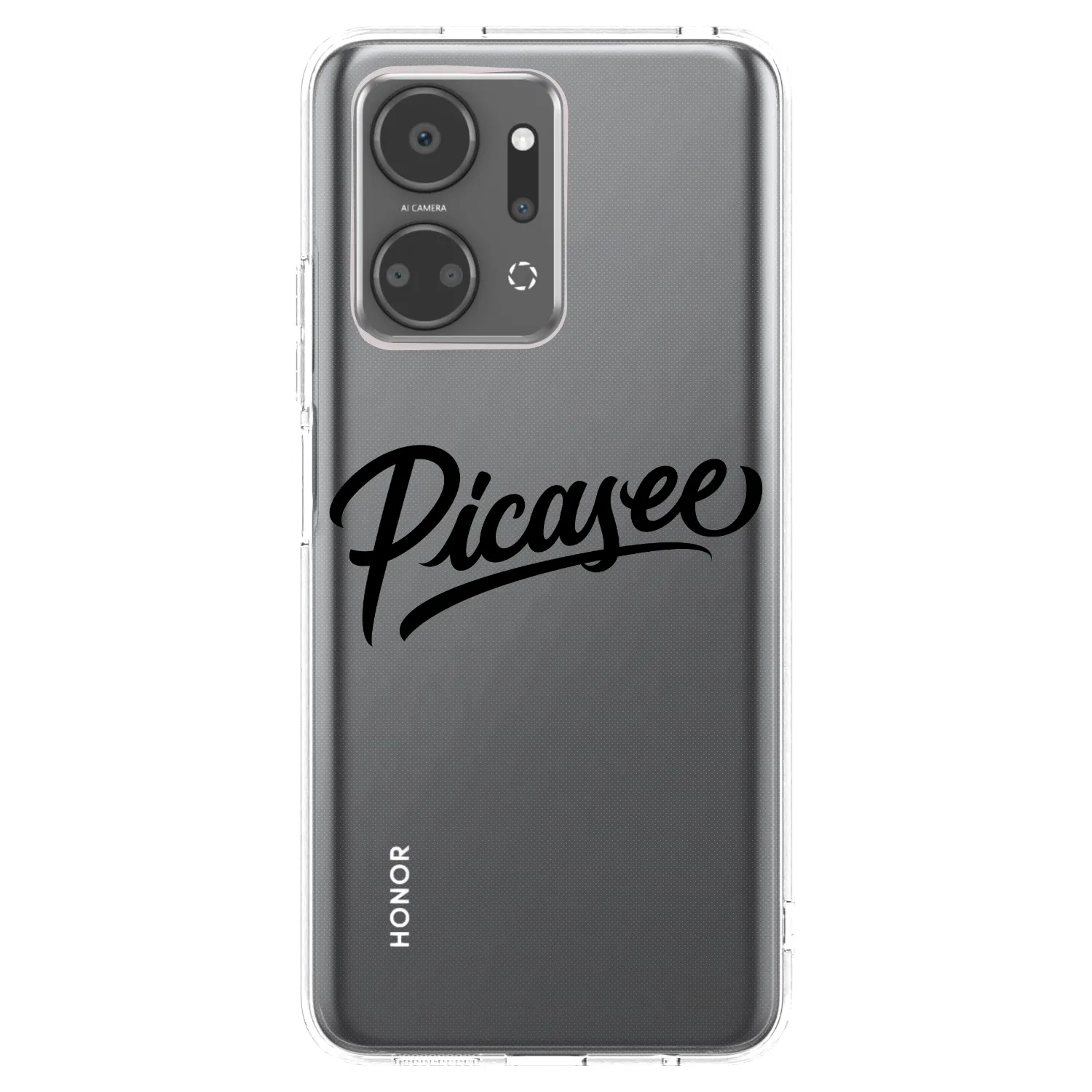 Picasee Honor X7a Hülle - Transparentes Silikon - Picasee - old logo - black