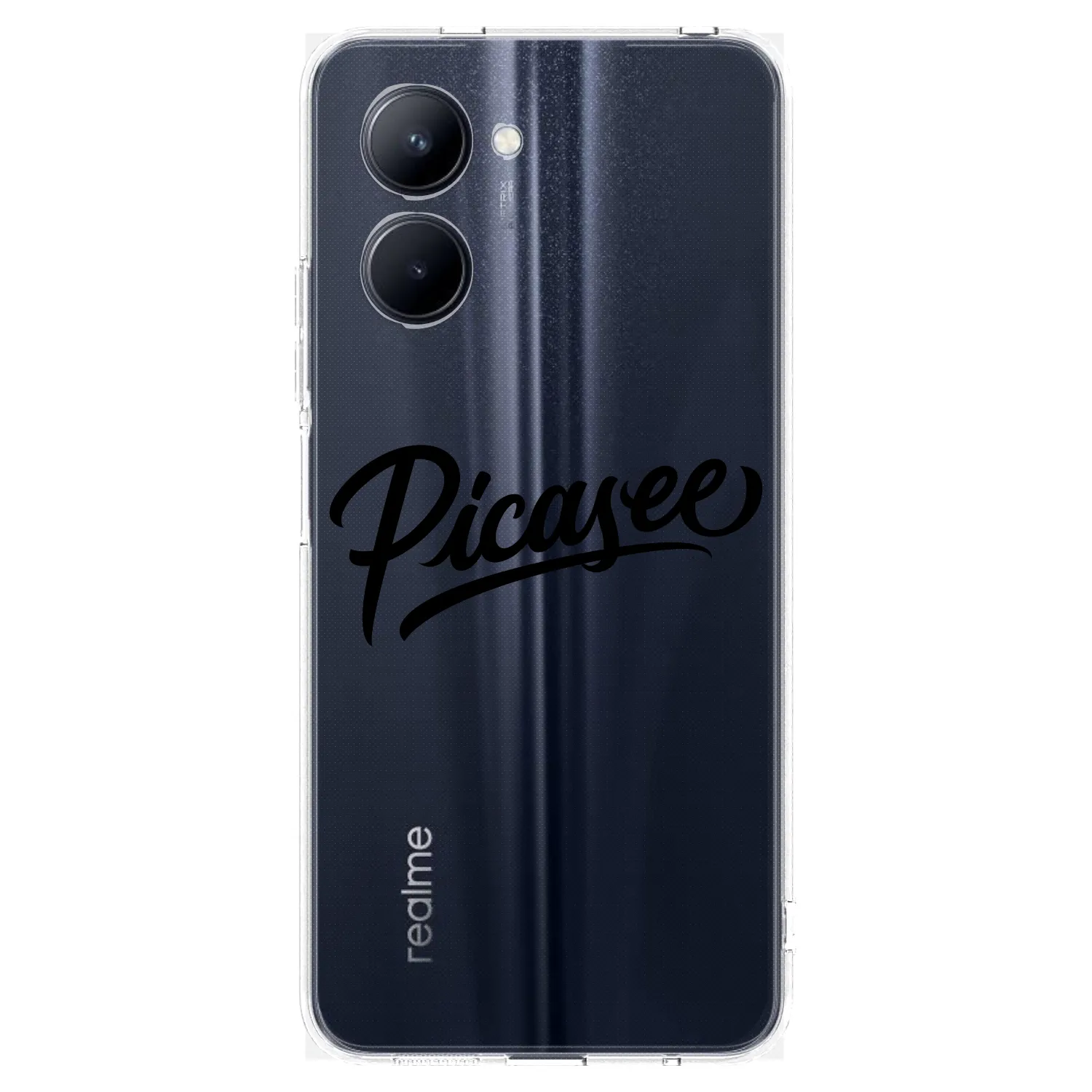 Picasee Realme C33 (2023) Hülle - Transparentes Silikon - Picasee - old logo - black