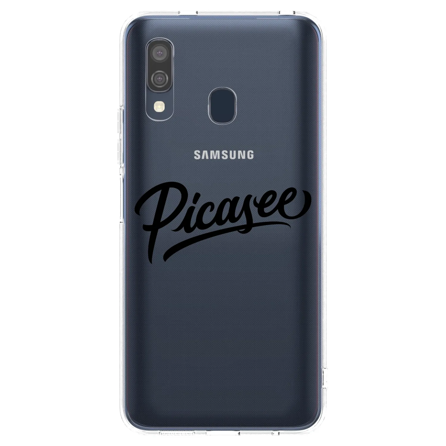 Picasee Samsung Galaxy A40 A405F Hülle - Transparentes Silikon - Picasee - old logo - black