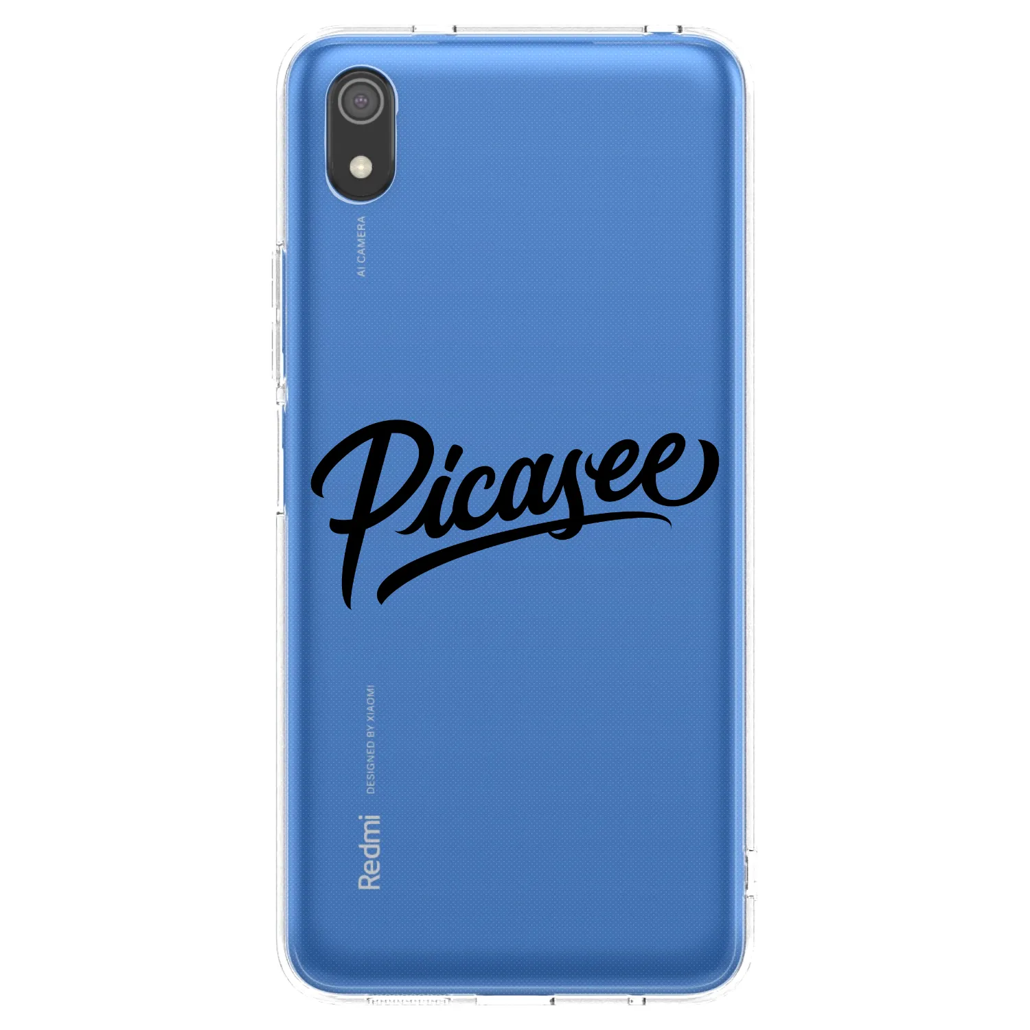 Picasee Xiaomi Redmi 7A Hülle - Transparentes Silikon - Picasee - old logo - black