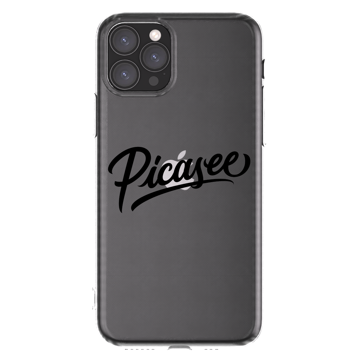 Picasee Apple iPhone 11 Pro Hülle - Transparentes Silikon - Picasee - old logo - black