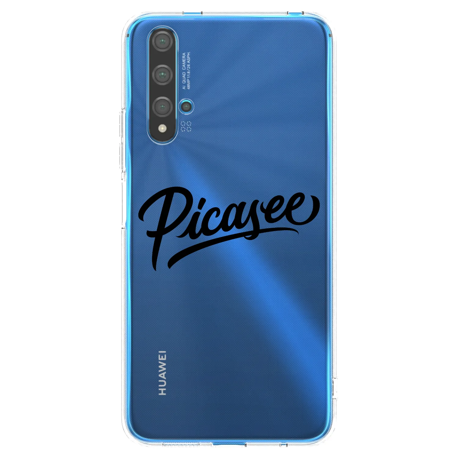 Picasee Huawei Nova 5T Hülle - Transparentes Silikon - Picasee - old logo - black