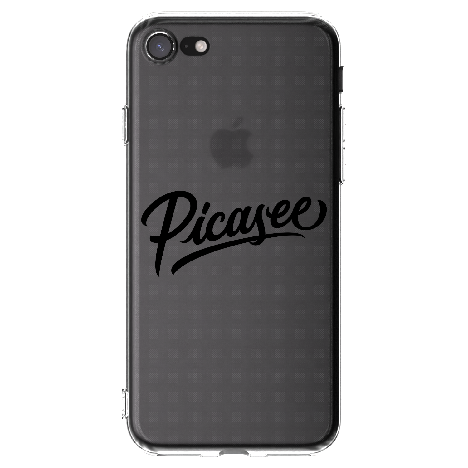 Picasee Apple iPhone SE 2020 Hülle - Transparentes Silikon - Picasee - old logo - black