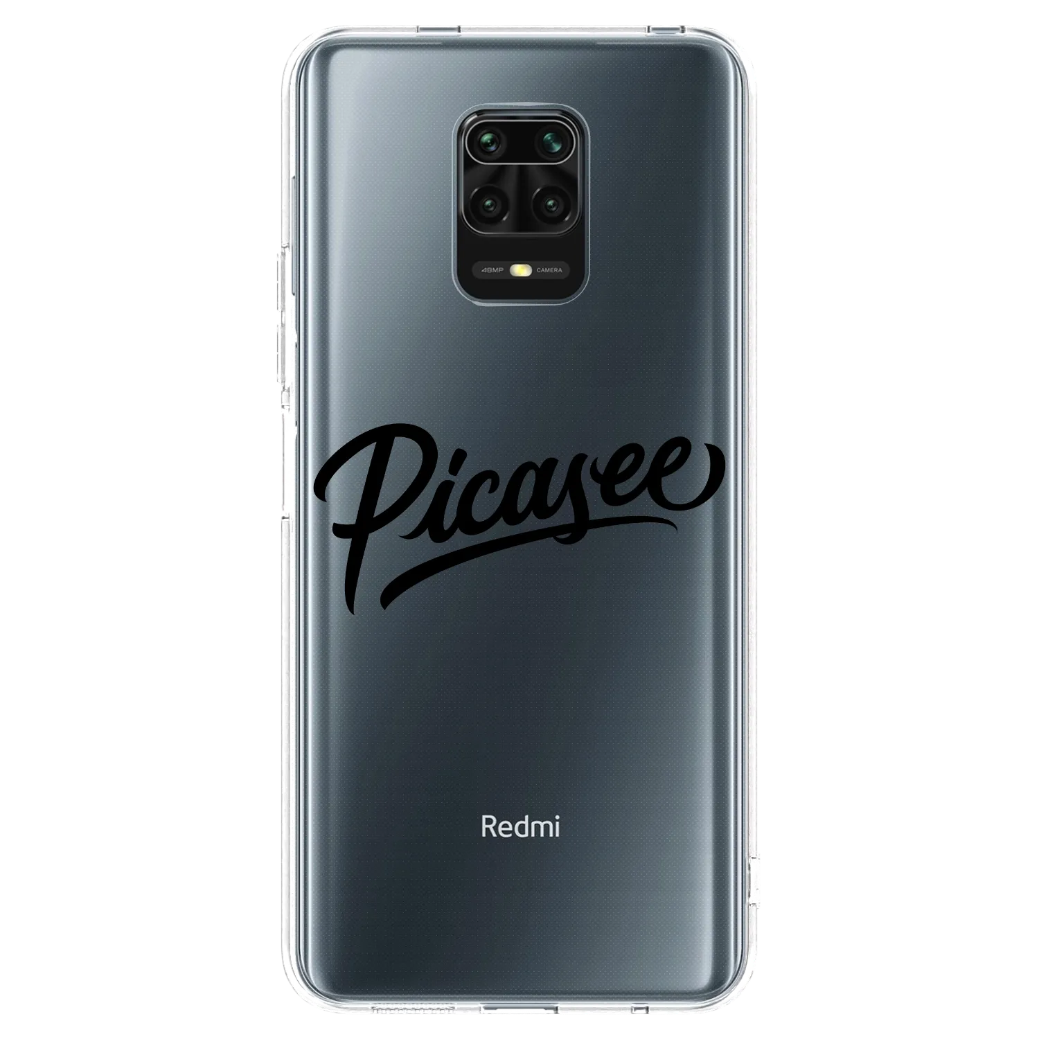 Picasee Xiaomi Redmi Note 9S Hülle - Transparentes Silikon - Picasee - old logo - black
