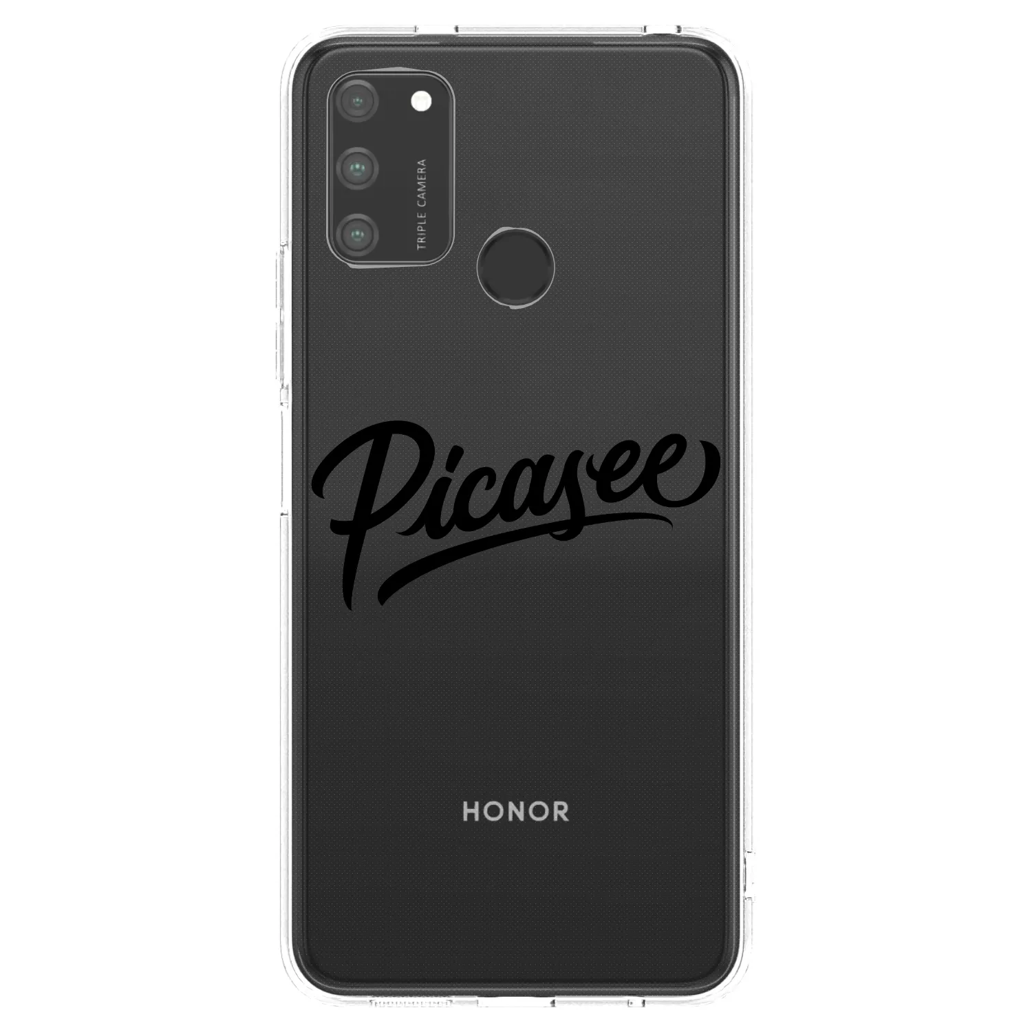 Picasee Honor 9A Hülle - Transparentes Silikon - Picasee - old logo - black