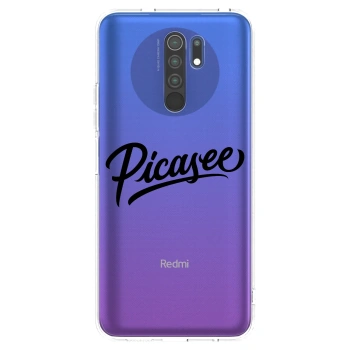Picasee Xiaomi Redmi 9 Hülle - Transparentes Silikon - Picasee - old logo - black