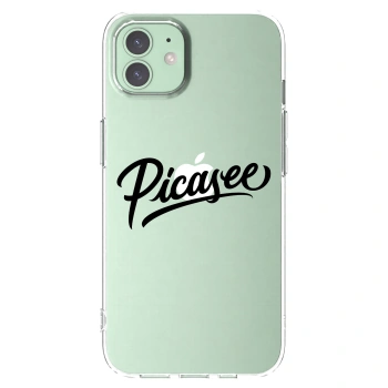 Picasee Apple iPhone 12 Hülle - Transparentes Silikon - Picasee - old logo - black
