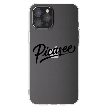 Picasee Apple iPhone 12 Pro Max Hülle - Transparentes Silikon - Picasee - old logo - black