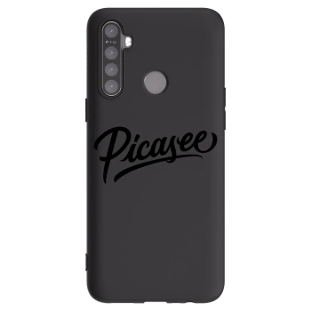 Picasee Realme 5 Hülle - Schwarzes Silikon - Picasee - old logo - black