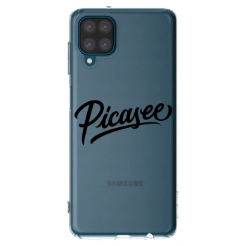 Picasee Samsung Galaxy A12 A125F Hülle - Transparentes Silikon - Picasee - old logo - black