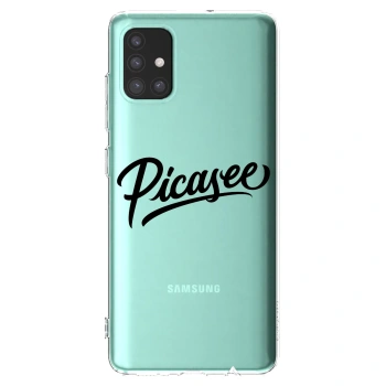 Picasee Samsung Galaxy M31s Hülle - Transparentes Silikon - Picasee - old logo - black