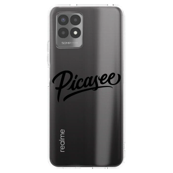 Picasee Realme 8i Hülle - Transparentes Silikon - Picasee - old logo - black