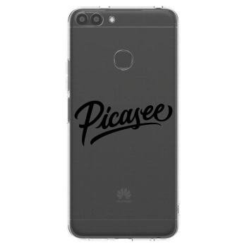 Picasee Huawei P Smart Hülle - Transparentes Silikon - Picasee - old logo - black