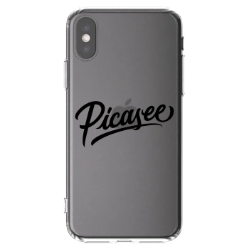 Picasee Apple iPhone X/XS Hülle - Transparentes Silikon - Picasee - old logo - black