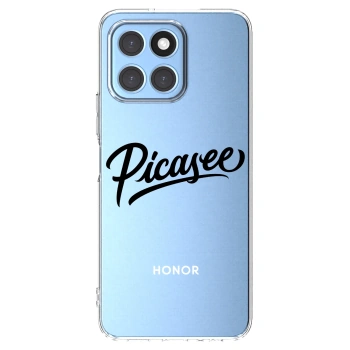 Picasee Honor X6 Hülle - Transparentes Silikon - Picasee - old logo - black
