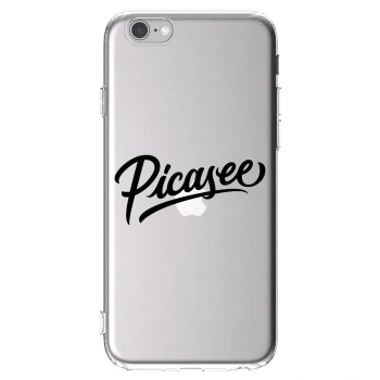 Picasee Apple iPhone 6/6S Hülle - Transparentes Silikon - Picasee - old logo - black