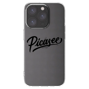 Picasee Apple iPhone 15 Pro Hülle - Transparentes Silikon - Picasee - old logo - black