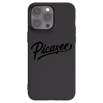 Picasee Apple iPhone 15 Pro Max Hülle - Schwarzes Silikon - Picasee - old logo - black