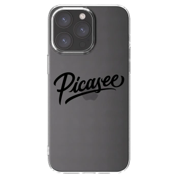 Picasee Apple iPhone 15 Pro Max Hülle - Transparentes Silikon - Picasee - old logo - black