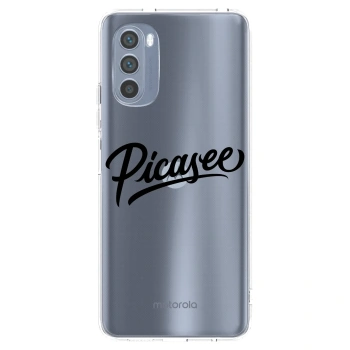 Picasee Motorola Moto G62 Hülle - Transparentes Silikon - Picasee - old logo - black