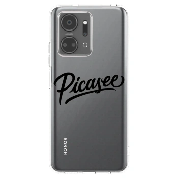 Picasee Honor X7a Hülle - Transparentes Silikon - Picasee - old logo - black