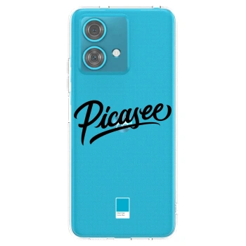 Picasee Motorola Edge 40 Neo Hülle - Transparentes Silikon - Picasee - old logo - black