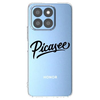 Picasee Honor X8b Hülle - Transparentes Silikon - Picasee - old logo - black