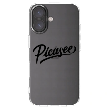 Picasee Apple iPhone 16 Hülle - Transparentes Silikon - Picasee - old logo - black