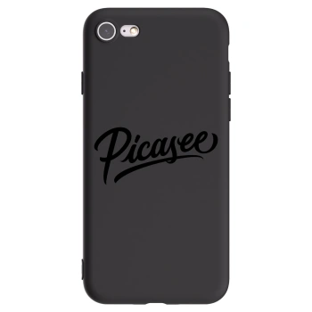 Picasee Apple iPhone 8 Hülle - Schwarzes Silikon - Picasee - old logo - black