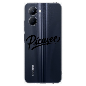 Picasee Realme C33 (2023) Hülle - Transparentes Silikon - Picasee - old logo - black