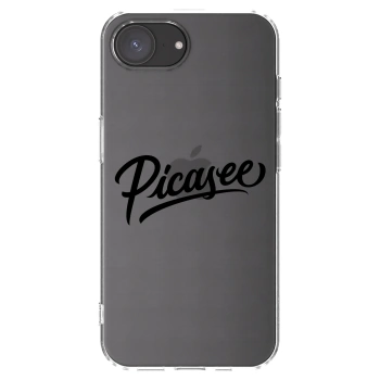 Picasee Apple iPhone 16e Hülle - Transparentes Silikon - Picasee - old logo - black