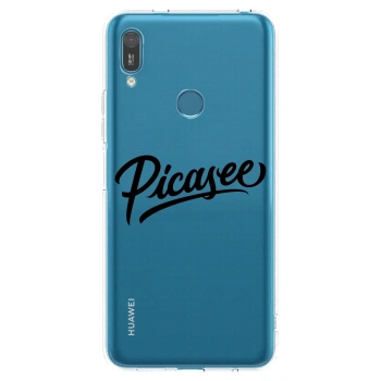 Picasee Huawei Y7 2019 Hülle - Transparentes Silikon - Picasee - old logo - black