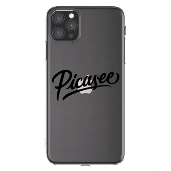 Picasee Apple iPhone 11 Pro Max Hülle - Transparentes Silikon - Picasee - old logo - black