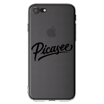 Picasee Apple iPhone 8 Hülle - Transparentes Silikon - Picasee - old logo - black