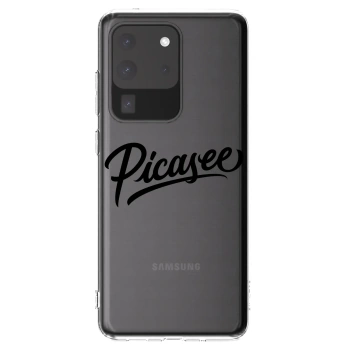 Picasee Samsung Galaxy S20 Ultra 5G G988F Hülle - Transparentes Silikon - Picasee - old logo - black