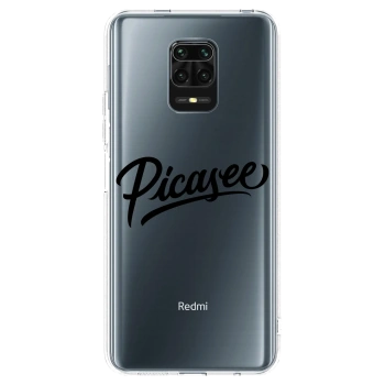 Picasee Xiaomi Redmi Note 9S Hülle - Transparentes Silikon - Picasee - old logo - black