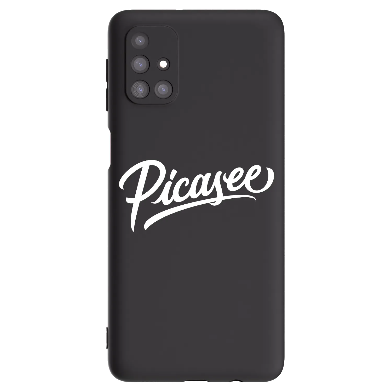 Picasee Samsung Galaxy M31s Hülle - Schwarzes Silikon - Picasee - old logo - white