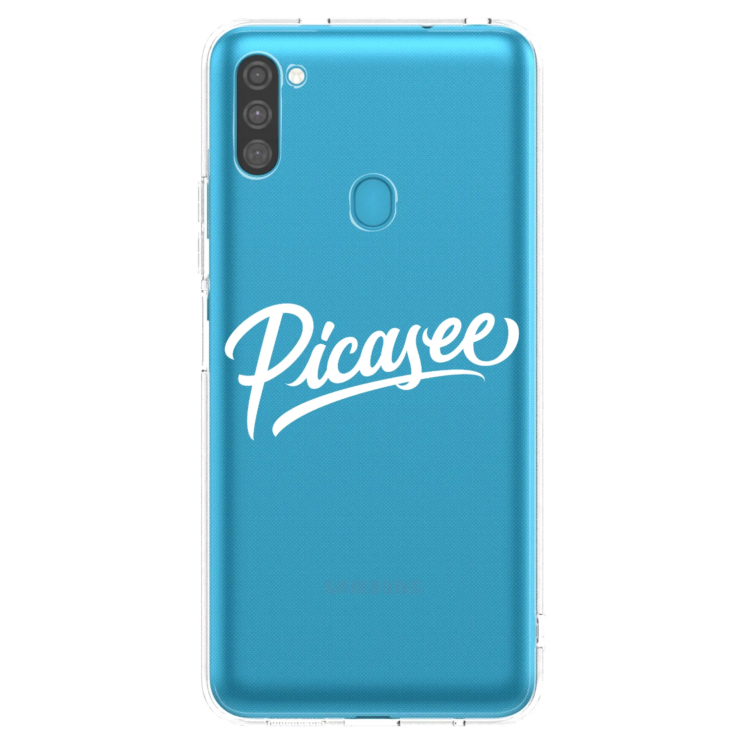 Picasee Samsung Galaxy M11 Hülle - Transparentes Silikon - Picasee - old logo - white