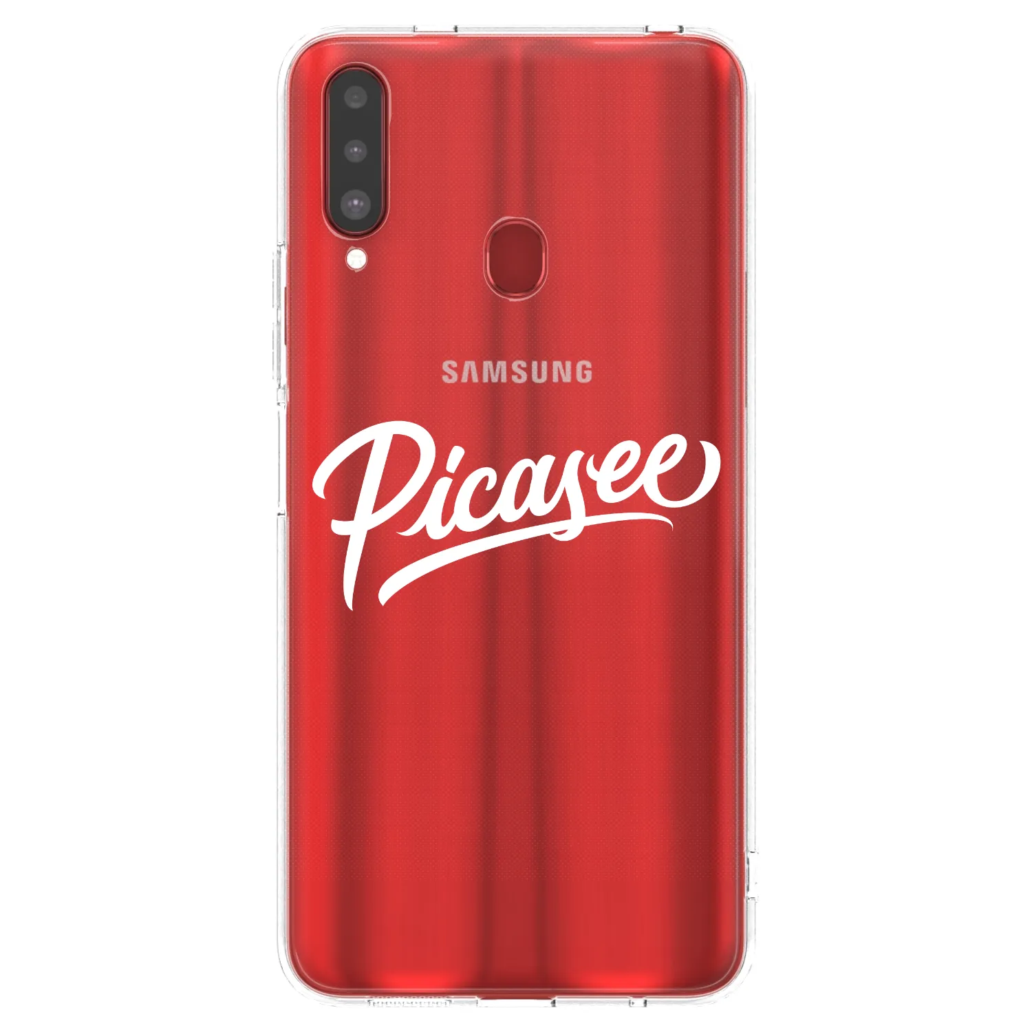 Picasee Samsung Galaxy A20s Hülle - Transparentes Silikon - Picasee - old logo - white