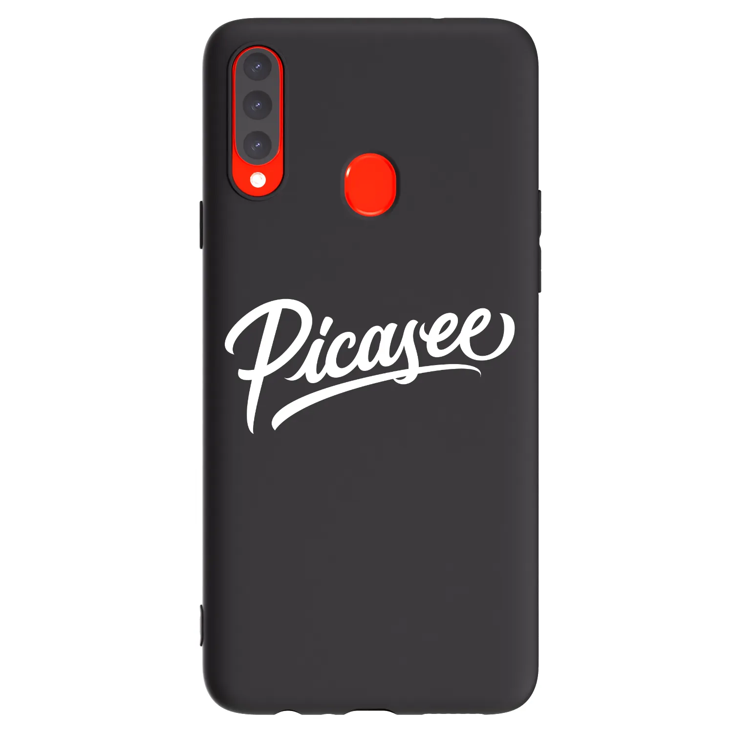 Picasee Samsung Galaxy A20s Hülle - Schwarzes Silikon - Picasee - old logo - white